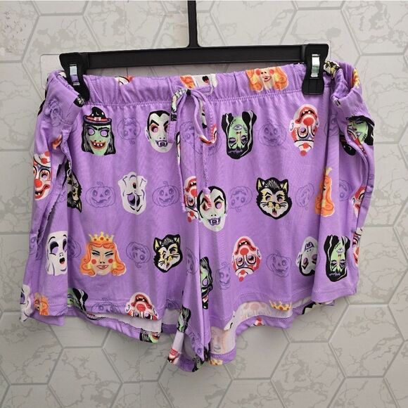 Nwt Way To Celebrate Halloween Women's Monster Print Shorty Pajama Set - Picture 8 of 8